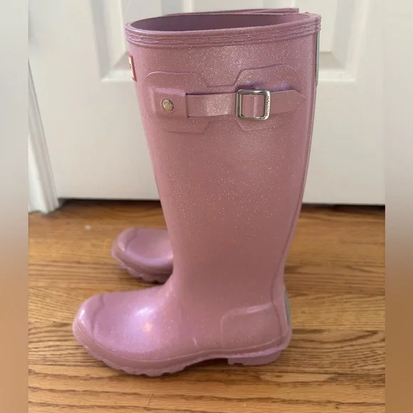 Hunter Lavender Sparkly Rain Boots big kid size 4/5 - Picture 5 of 7
